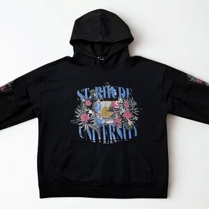 Rhude Black Floral Graphic Hoodie